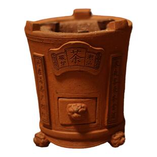 潮汕红泥电陶炭炉家用煮烹茶烧水陶土老式手工户外养生陶壶小风炉
