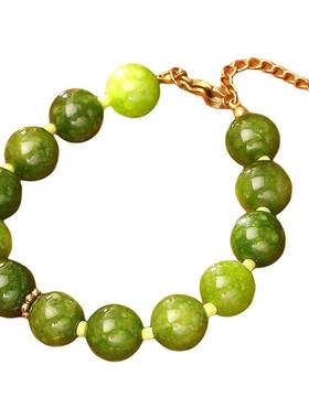 绿色天然石项链简约时尚高级感轻奢气质毛衣链小众设计小清新手链