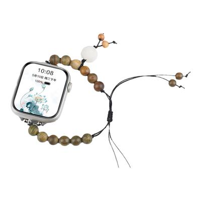 【绿檀吊白莲花】适用OPPOwatch3手表3pro新中式手串表带watch4pro运动watchX智能SE女生watch2古风莲花手链