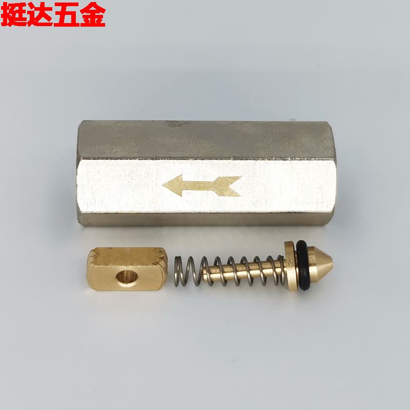 气动单向阀 外六角 铜镀镍1/8 1/4 38 1/2 3//4 气体止回阀内外