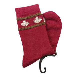 日式土星拼色羊绒保暖女中筒袜秋冬时尚百搭貂绒新年袜ins潮袜子