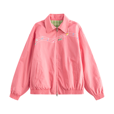 riverstone plus 设计感音符刺绣双面穿夹克外套女春季宽松上衣