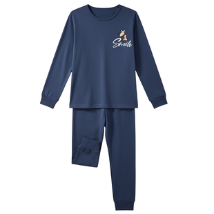 睡衣男童青少年A类纯棉女孩秋衣秋裤套装初中生打底衫长袖家居服