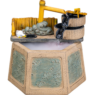 匠心坊中式流水摆件循环水办公室客厅桌面水流造景开业商务礼品