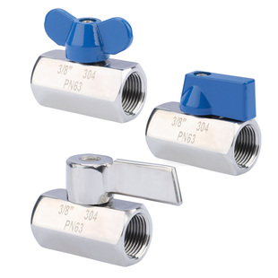 304/316不锈钢迷你小球阀微型开关内/外丝直通阀门2分4分6分