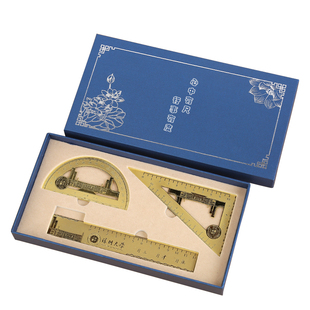 985211深圳大学纪念品定制套装学生文创礼物刻字黄铜尺子书签定做