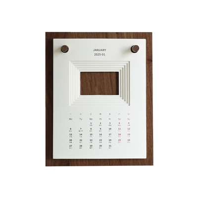 2026年高档新款木质台历定制logo