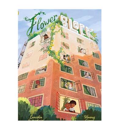 【预售】【入围卡内基插画奖】花块英文儿童绘本人际关系Flower Block进口原版图书Butterfield  Lanisha平装Puffin Books (UK)