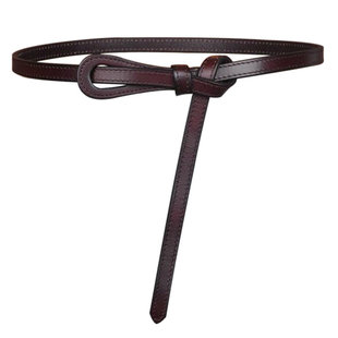 打结腰带配饰女士2025新款头层牛皮配裙子毛衣女细真皮装饰小皮带