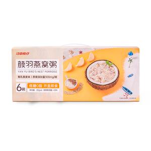 江中食疗颜羽厚椰乳三色藜麦燕窝粥252g*6即食免煮早餐代餐礼盒装