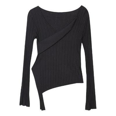 纳帕佳喇叭裤桑蚕丝针织衫套装女新款设计感洋气显身材百变两件套