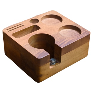 小方相思木咖啡压粉底座手柄布粉压粉器套装实木收纳底座515358mm