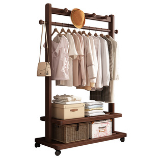 实木衣帽架衣架落地卧室家用老楠竹挂衣架简易晾衣架室内衣服架子