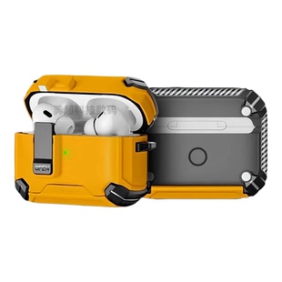 自动弹盖Airpodspro3代耳机保护套磁吸式AirPods4保护壳锁扣防丢AirPods3软壳防摔Pro2代耳机壳秒变手机支架