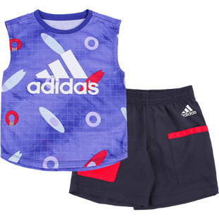 Adidas/阿迪达斯男童休闲舒适宽松透气无袖运动两件套装 GT1734