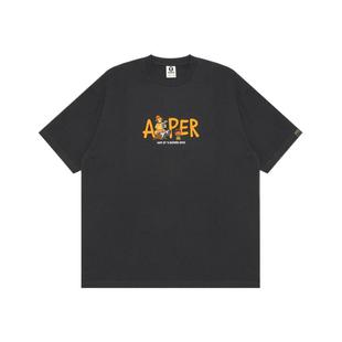 Aape旗舰店男装春夏猿人军团图案印花休闲宽松潮流短袖T恤1616XXO