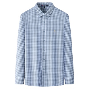 梦特娇男士长袖衬衫长绒棉2025新款春秋季时尚中年商务休闲衬衣Z