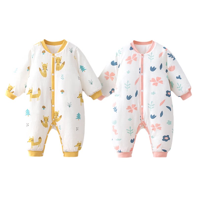 婴儿连体棉服加厚夹棉哈衣