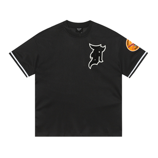 FEAR OF GOD美式高街棒球网眼短袖FOG刺绣徽标男女宽松休闲T恤潮