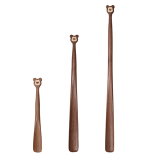 创意奇趣黑胡桃木鞋拔子实木提鞋器长柄家用鞋抽穿鞋提鞋神器磁吸