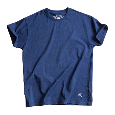 马登工装风日系蓝染纯色打底衫