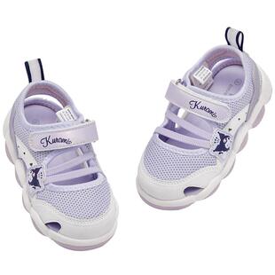 库洛米联名戴维贝拉儿童闪灯鞋2026夏季女童学步鞋子运动凉鞋发光