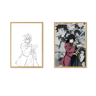 鬼灭之刃水柱富冈义勇周边灯光画生日礼物手办谷子电竞房间小夜灯