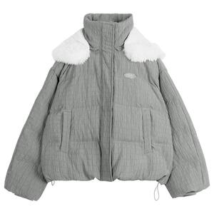 凯莉欧可拆兔耳朵帽棉服面包服