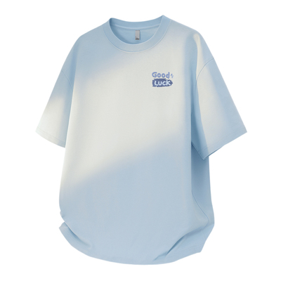 真维斯纯棉T恤男短袖青少年夏季蓝色上衣男款2026新款体恤男士潮L