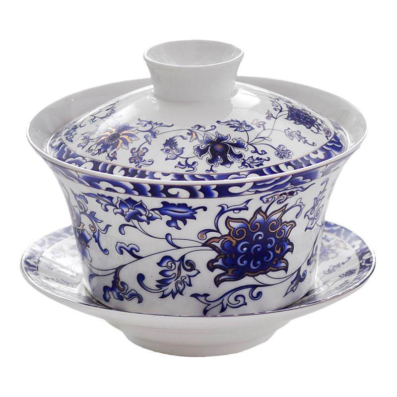 八宝茶特大号盖碗单个三泡台茶具