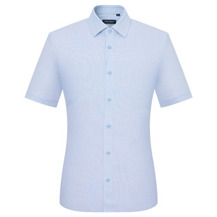 【多维针织】报喜鸟夏季新款男士商务正装短袖衬衫上衣百搭衬衣男