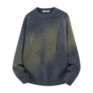 CHAN MONTH美式复古休闲毛衫针织衫男秋冬季潮牌毛衣慵懒风上衣