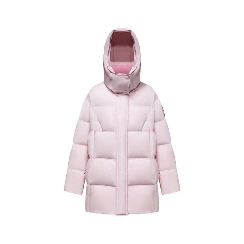 美力城女款鹅绒服保暖防水连帽