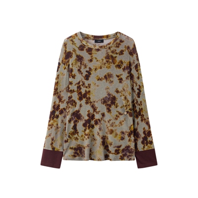 ICEDUST25秋冬印花拼色长袖T恤