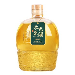 小觅酒绍兴老黄酒十年本色原酒1.5L坛装无焦糖色半干型加饭花雕酒
