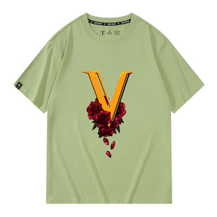 赛博朋克2077瓦伦蒂诺帮杰克周边短袖夏季短袖T恤男装V上衣服休闲