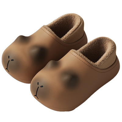 卡皮巴拉亲子儿童棉拖鞋