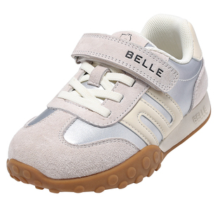 百丽童鞋儿童板鞋2025秋季新款女童加绒运动鞋男童德训鞋休闲跑步