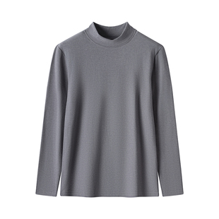 半高领秋衣男士德绒发热加绒加厚秋衣冬季保暖上衣抗菌棉毛打底衫