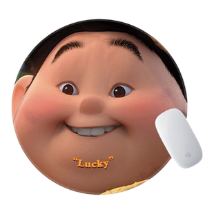 愤怒的胖子创意办公小号鼠标垫圆形女宿舍家用加厚护腕锁边桌垫罗素表情包搞怪飞屋环游记定制防滑水洗胶垫