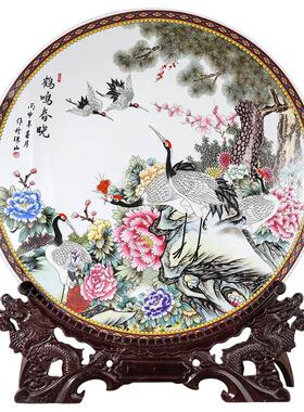 景德镇陶瓷器鹤鸣春晓玄关电视柜