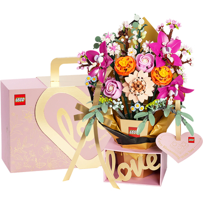 【520礼物】乐高官方旗舰店正品10342粉金礼盒永生花积木玩具摆件