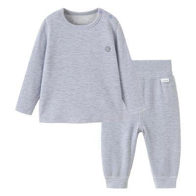 babylove宝宝内衣套装秋冬蚕丝羊绒打底保暖睡衣居家两件套头等舱