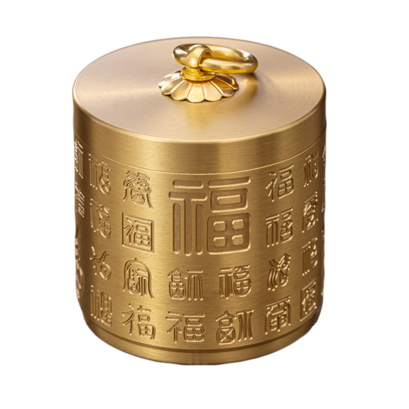 父亲节礼物真铜烟灰缸带盖防飞灰