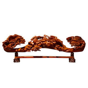 花梨木雕松鹤延年如意摆件中式客厅实木装饰品雕刻工艺品送礼礼品