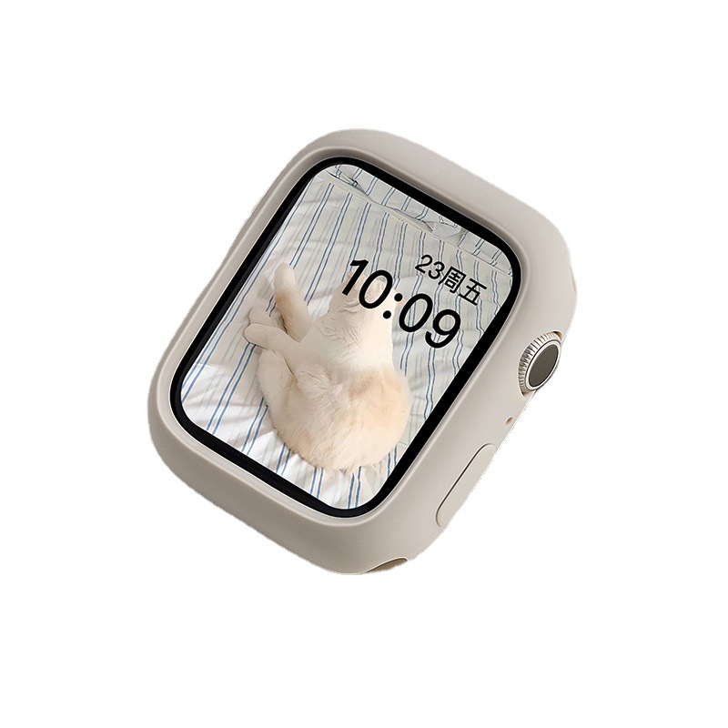 适用apple watch8保护壳苹果手表表壳iwatch7硅胶防水防摔保护套6/5/4/3/2/SE男女41/45mm手表糖果软壳s7/s6