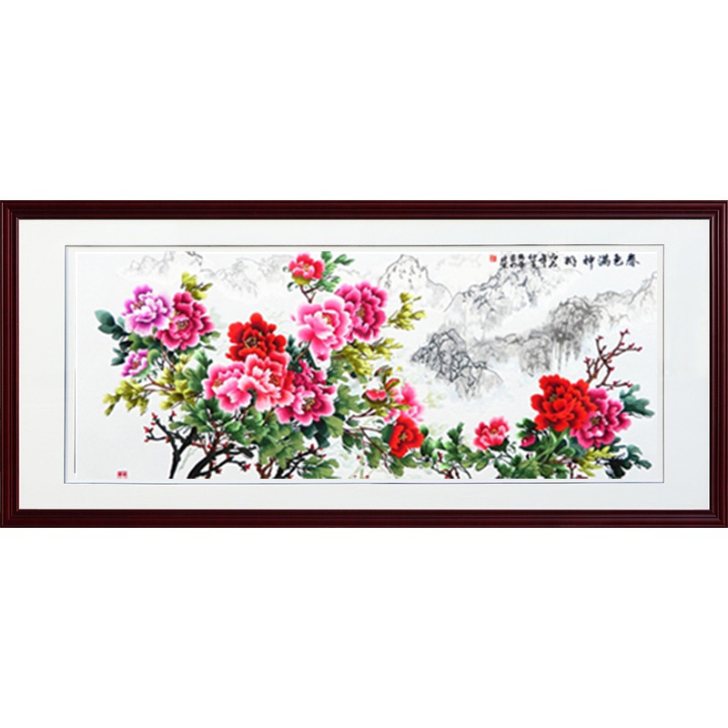 艺绣源苏绣成品大牡丹刺绣精品