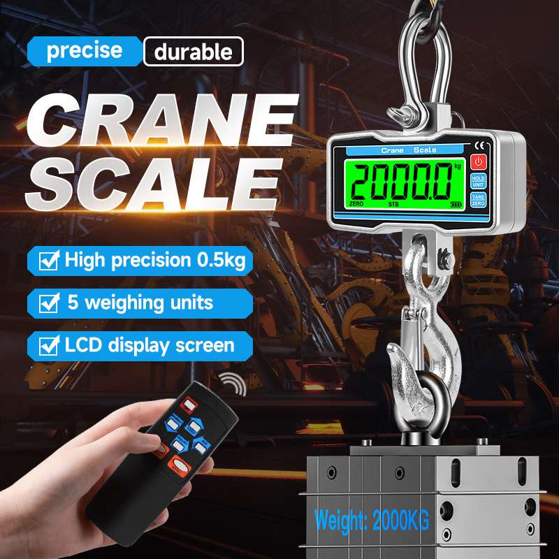 2000kg工业电子吊秤2T挂钩1T2T吊钩秤称1500kg1000kg跨境秤电子吊