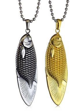 钛钢吊坠红石花纹眼翅膀和平项链