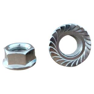 镀锌法兰防松螺母防滑带垫六角防松螺母花齿螺丝帽铁螺帽国标M3M4